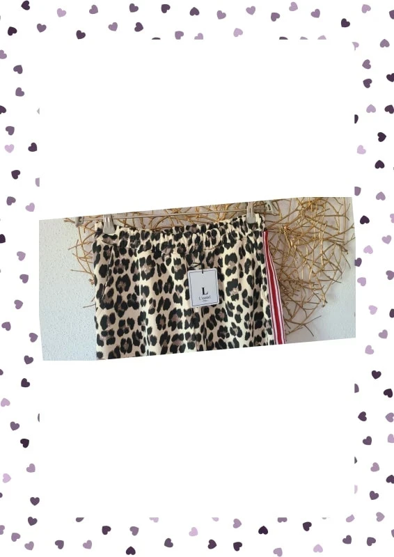 Pantalón oversize de leopardo – Tiras rojas – 100% algodón cómodo – photo 6